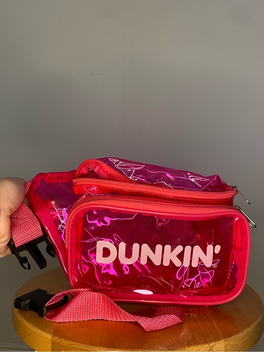 Pink translucent Dunkin Donuts Fanny pack